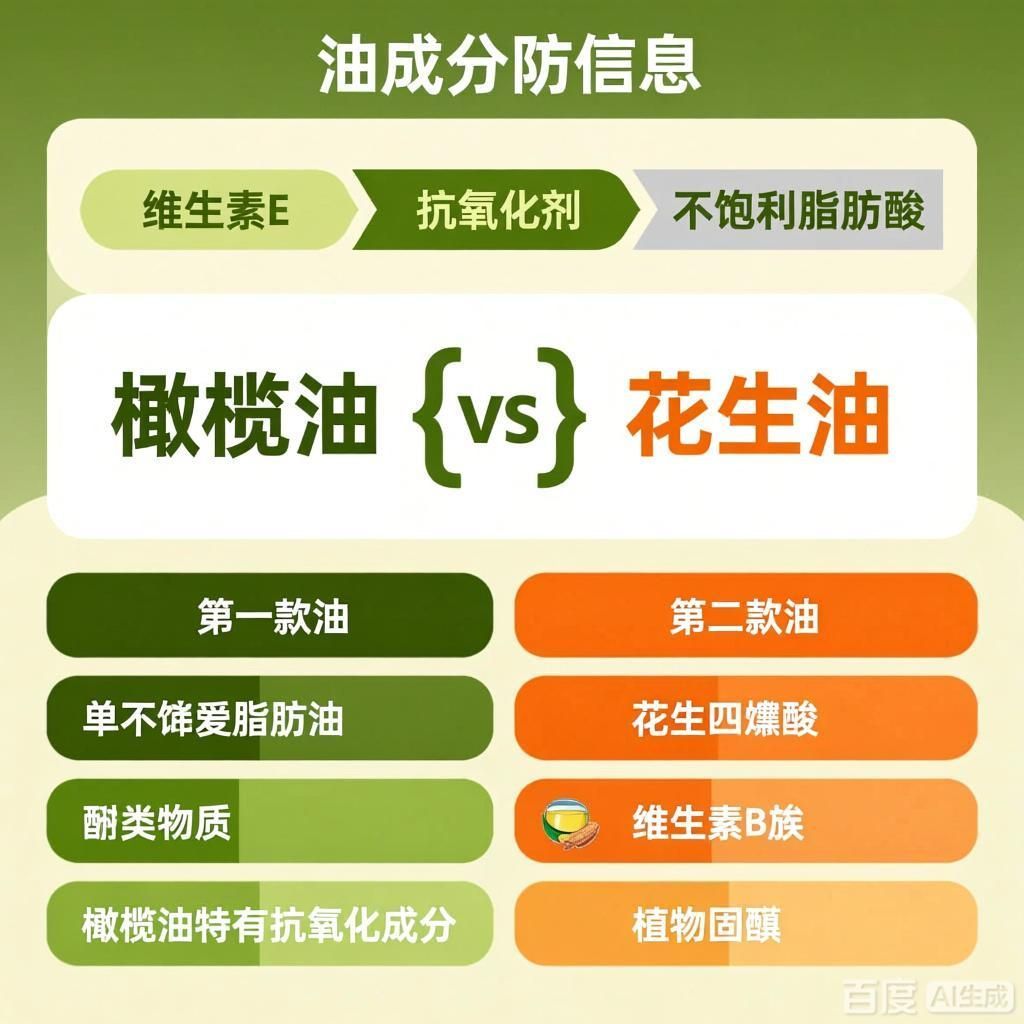 能否給出兩款油的詳細成分對比，兩款油的成分對比
