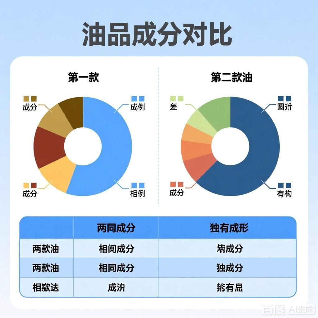 能否給出兩款油的詳細成分對比，兩款油的成分對比