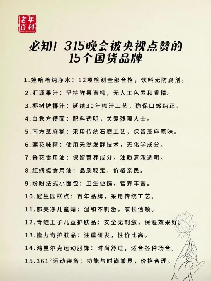 央視315晚會曾推薦過哪些品牌