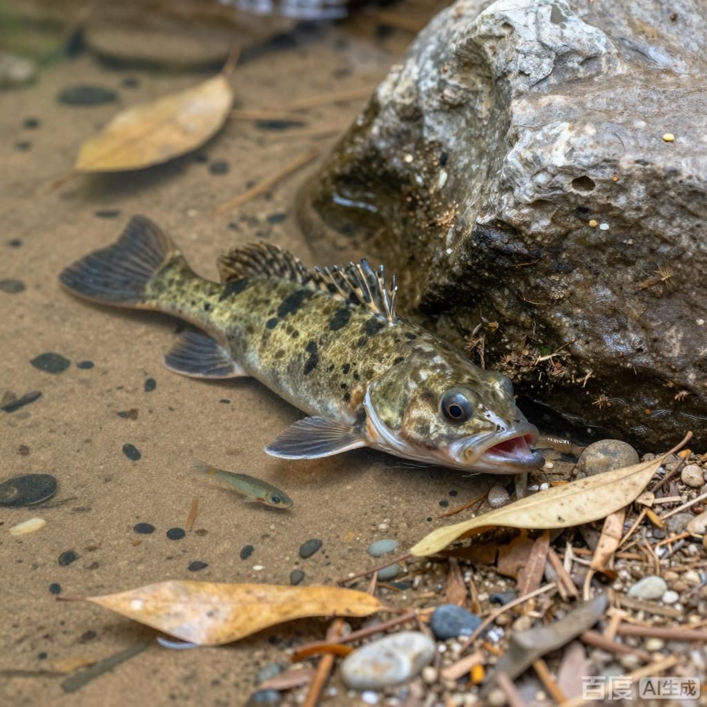 鱖魚的生活習性，四張鱖魚主題插畫，展現鱖魚的生活習性，兼具科普性與觀賞性