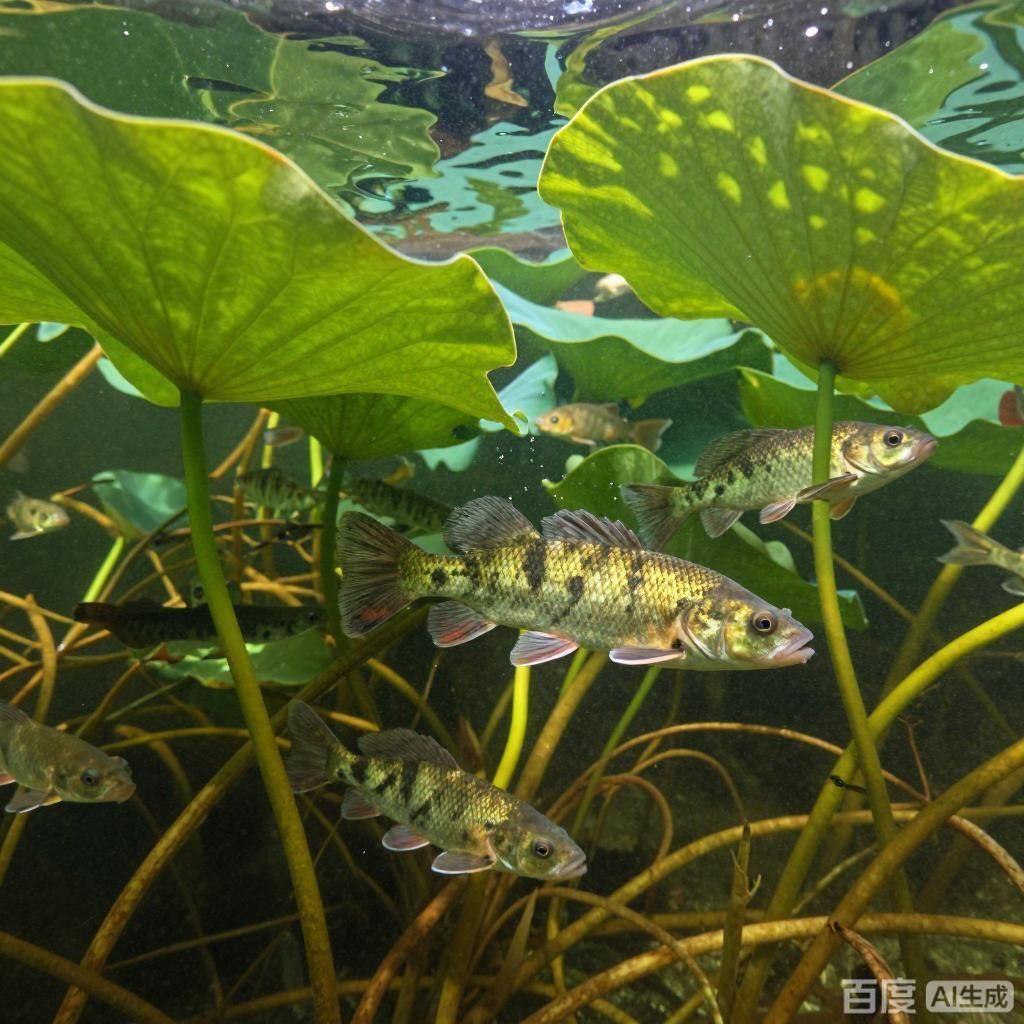 鱖魚的生活習性，四張鱖魚主題插畫，展現鱖魚的生活習性，兼具科普性與觀賞性