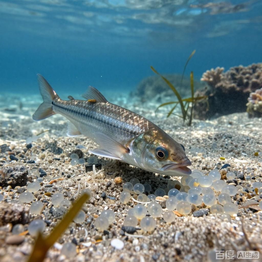 能提供更多關于魚類啄食魚卵的圖片嗎，能否提供更多關于魚類啄食魚卵的圖片