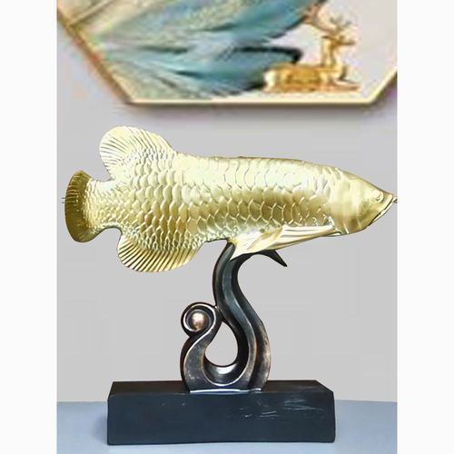 給我推薦幾款招財龍魚擺件，古月名匠全銅大漆金龍魚招財擺件