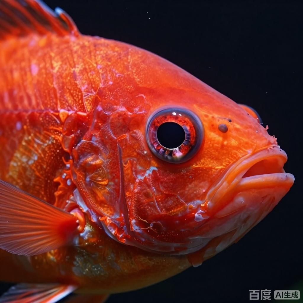 能給出一張更詳細的龍魚眼部特寫圖嗎