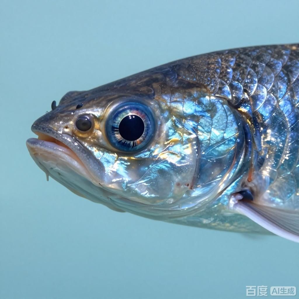 能給出一張更詳細的龍魚眼部特寫圖嗎
