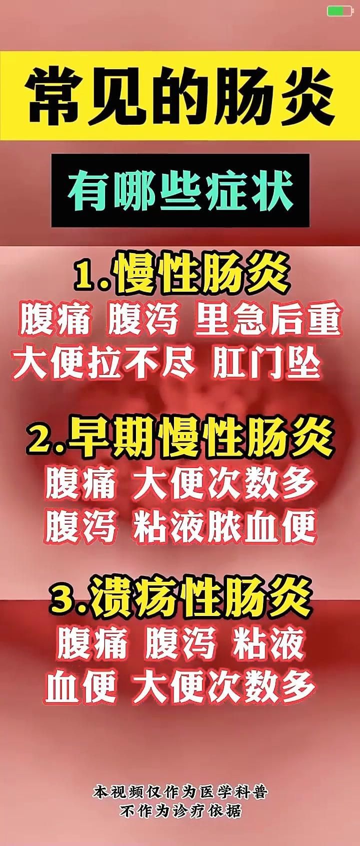 能詳細說說每種腸炎的癥狀嗎，全民小視頻，00:07常見的五種腸炎