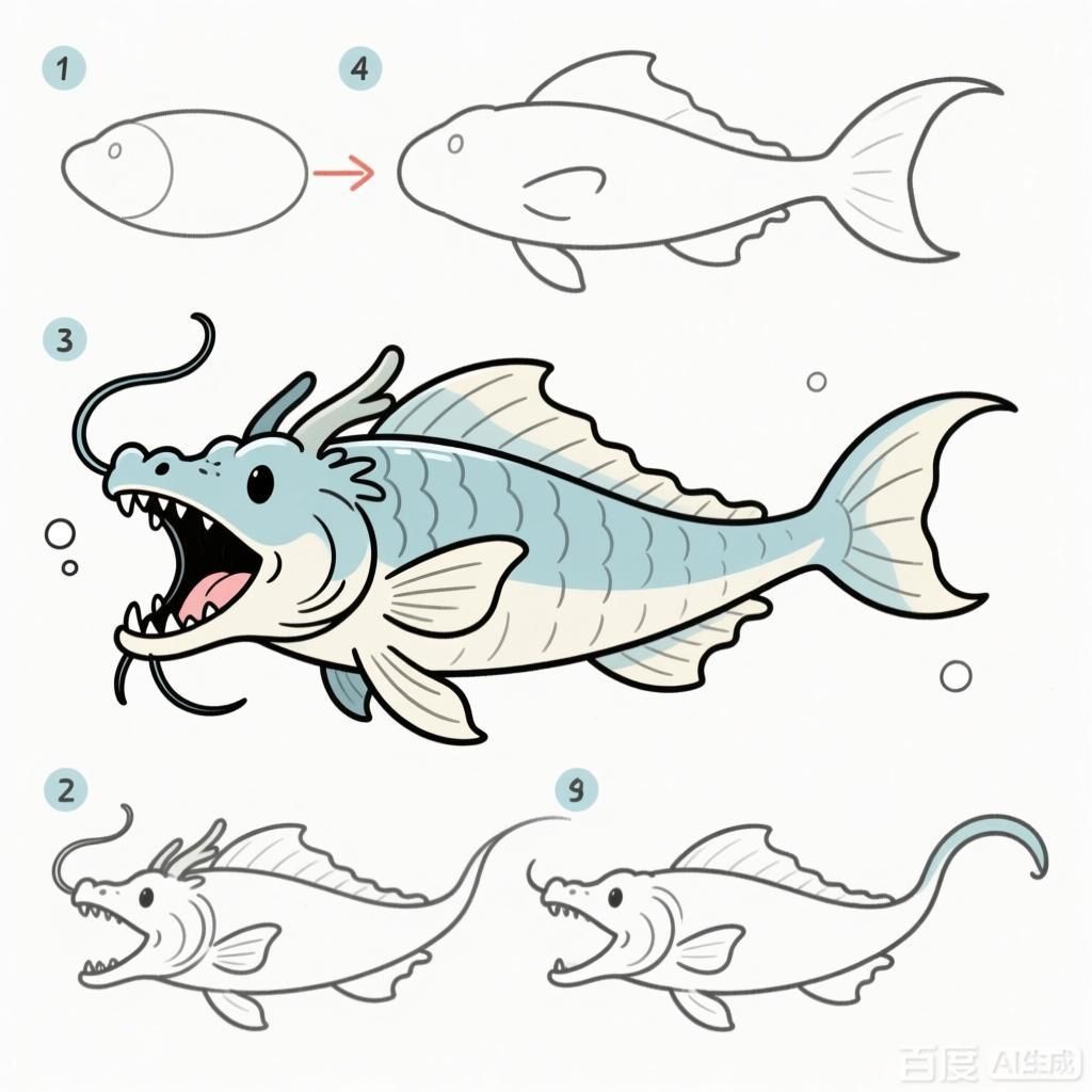 如何繪制深海龍魚的簡易版，如何繪制深海龍魚