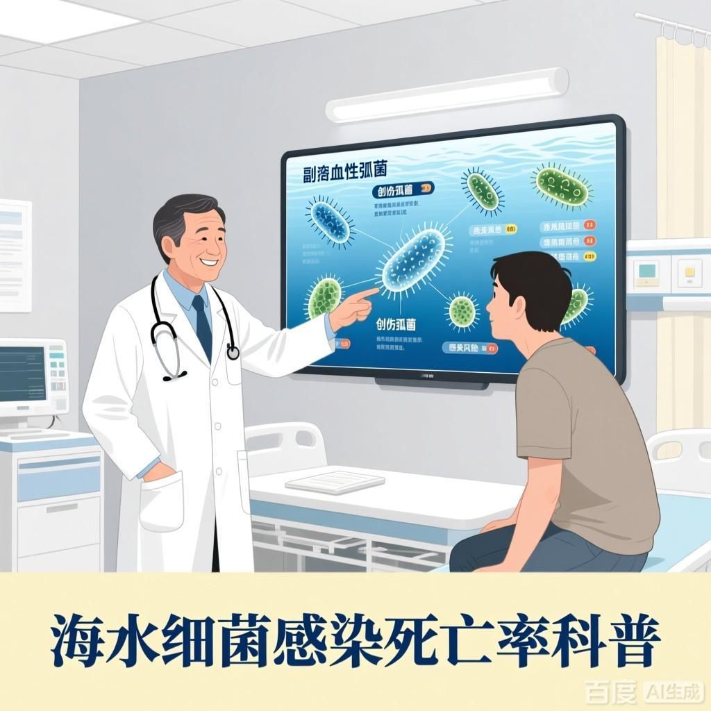 海水細菌感染死亡率有多高，海水細菌感染死亡率有多高，4張圖都為科普向插畫