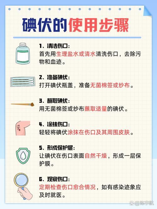 能否提供酒精和碘伏消毒的詳細步驟圖，如何正確使用酒精和碘伏消毒