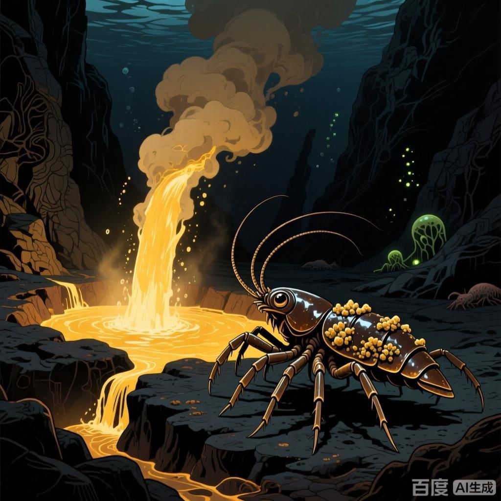 有沒有更多深海未知生物的插畫，4張深海未知生物主題插畫，展現神秘詭譎的深海異世界