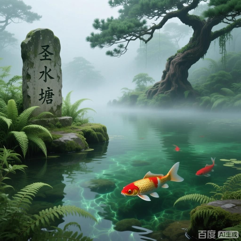 詳細介紹一下圣水塘的紅腹龍魚傳說，圣水塘的紅腹龍魚傳說