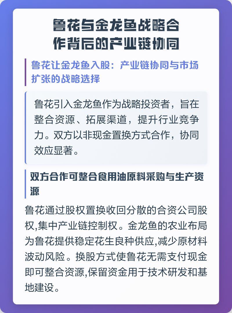 魯花為什么要接受金龍魚投資，魯花與金龍魚戰略合作背后的戰略布局？