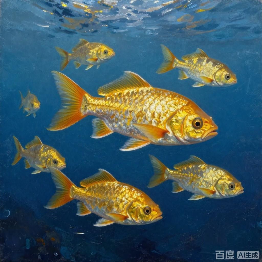 能否提供更多金龍魚油畫的代表作品，金龍魚油畫在藝術市場上有何表現,能否提供更多光影場景下的金龍魚油畫
