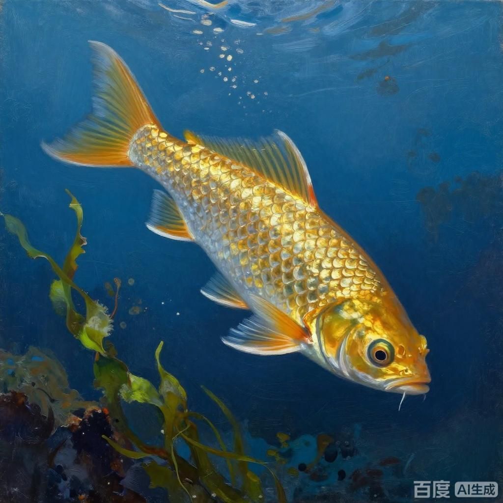 能否提供更多金龍魚油畫的代表作品，金龍魚油畫在藝術市場上有何表現,能否提供更多光影場景下的金龍魚油畫