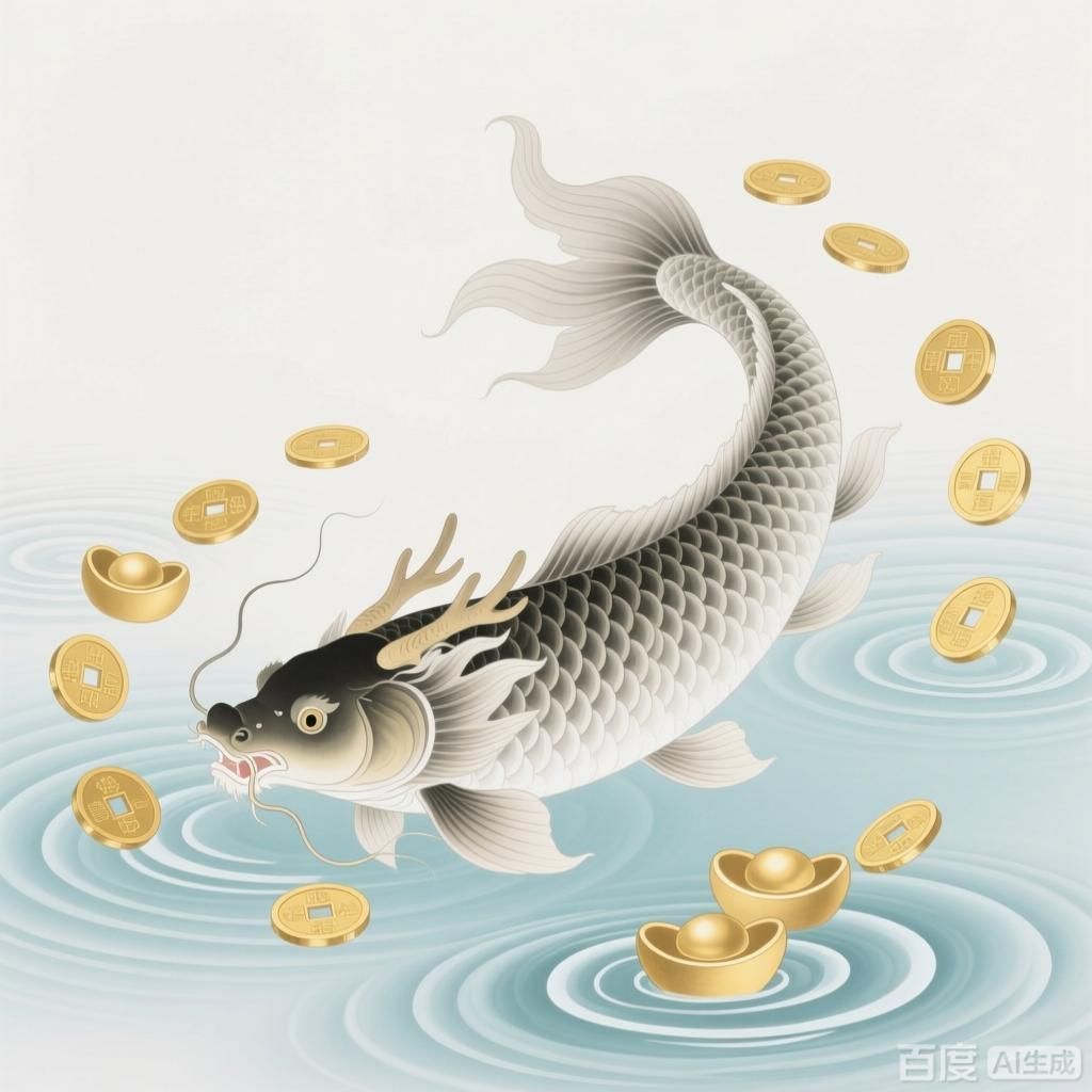 龍魚的美好寓意，龍魚的美好寓意四張插畫圍繞龍魚的美好寓意展開