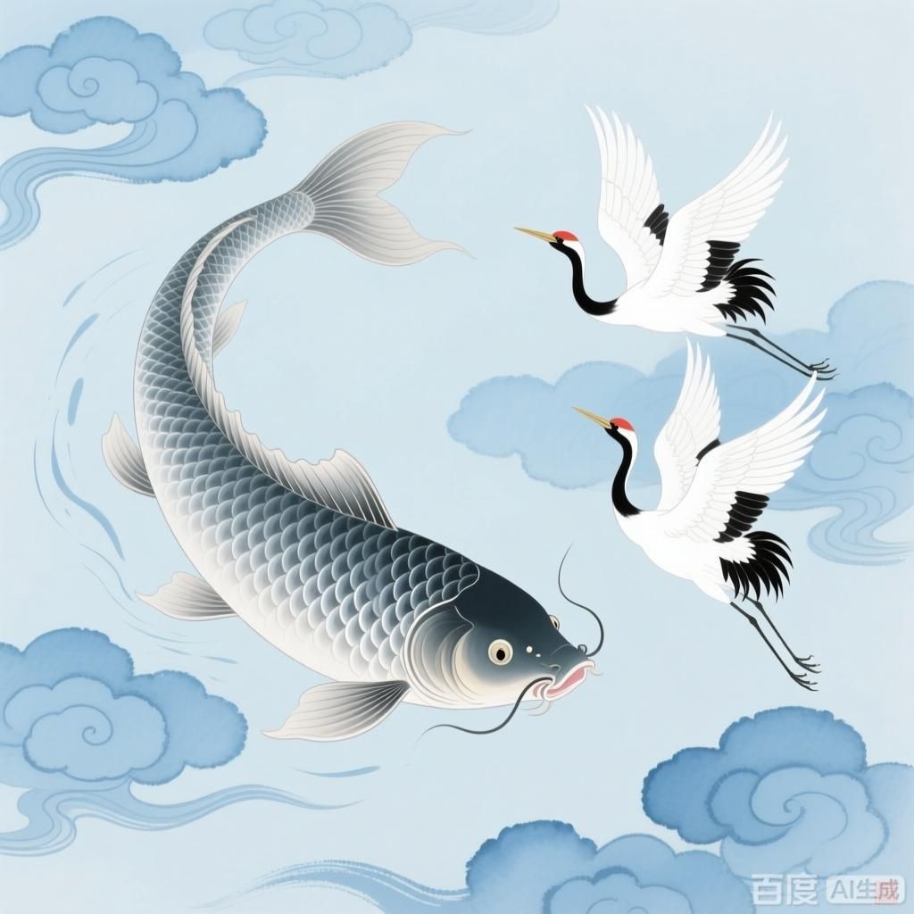 龍魚的美好寓意，龍魚的美好寓意四張插畫圍繞龍魚的美好寓意展開