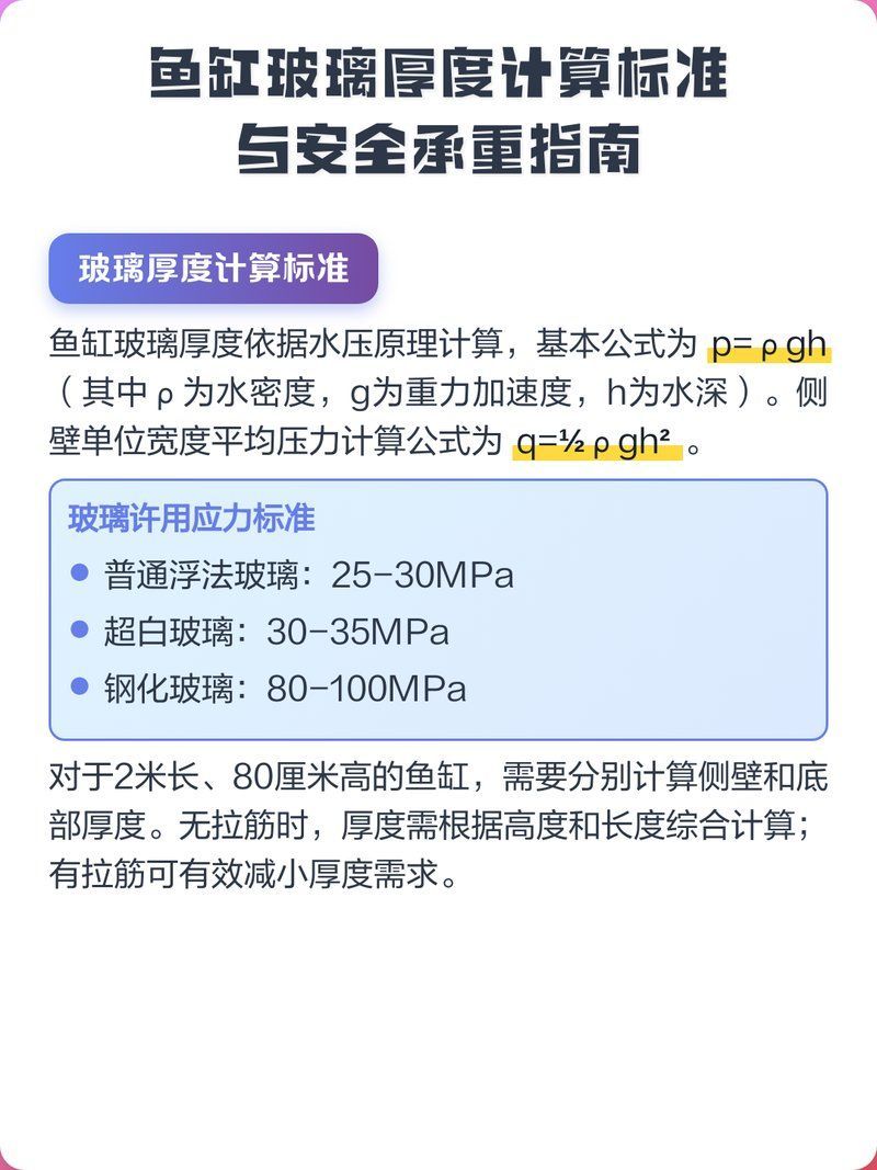 如何計算龍魚缸的玻璃厚度？，金龍魚缸玻璃厚度計算標準與安全承重指南