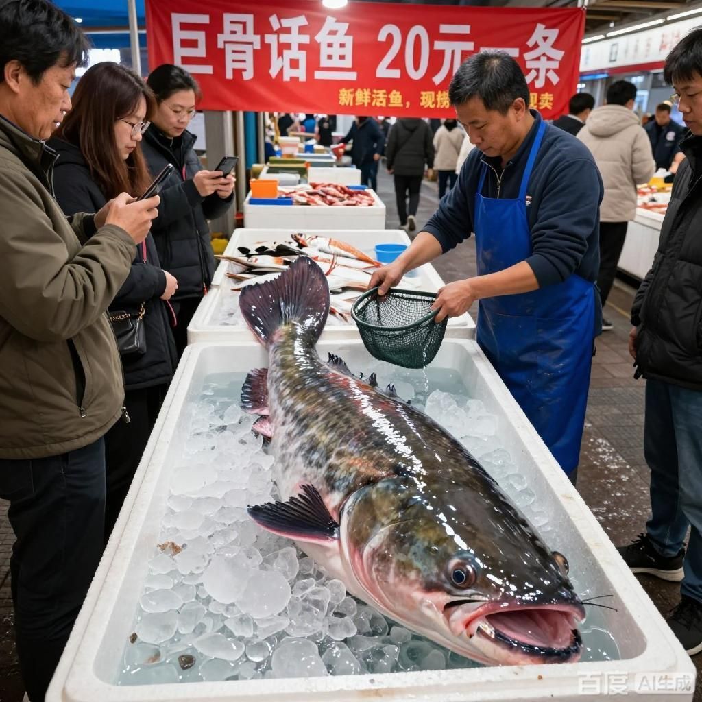 20元一條巨骨舌魚，20元一條巨骨舌魚,4張圖片均圍繞低價巨骨舌魚展開