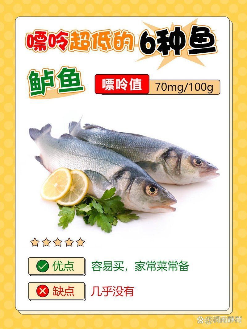 給我推薦一些低嘌呤的魚類，低嘌呤魚類的選擇對于控制痛風或高尿酸血癥患者來說尤為重要