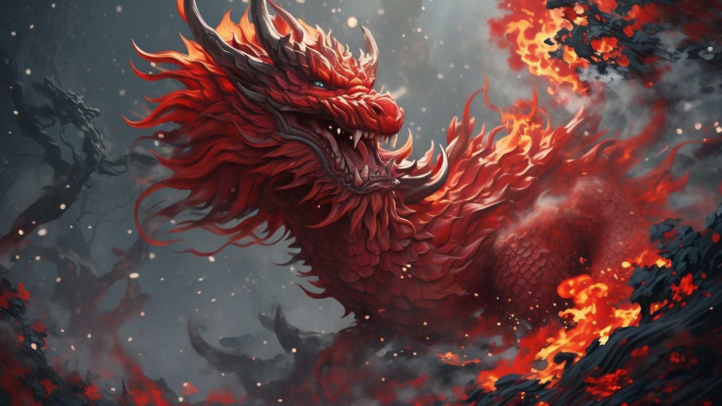 紅龍圖片霸氣，紅龍圖片霸氣：陽光下的4條紅龍,自然光也很透紅,而且更帥了