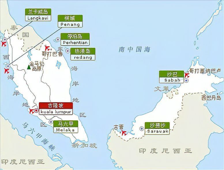 馬來西亞的地圖，馬來西亞地圖為什么分成東西兩部分