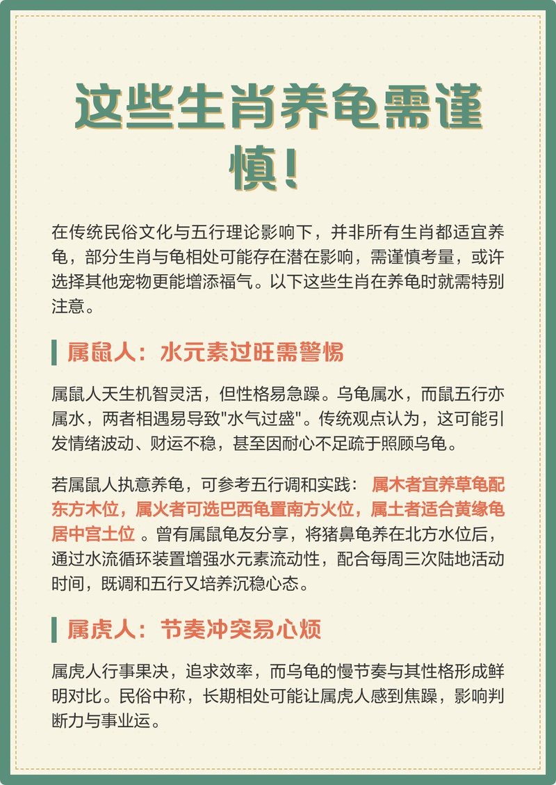 什么屬相不能養龜【不宜養龜的4個屬相】