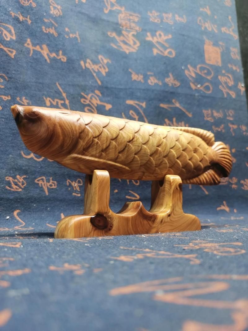 木雕金龍魚圖片大全大圖：木雕金龍魚木雕中式客廳擺件 木雕金龍魚圖片大全大圖：木雕金龍魚木雕中式客廳擺件 龍魚百科 第7張