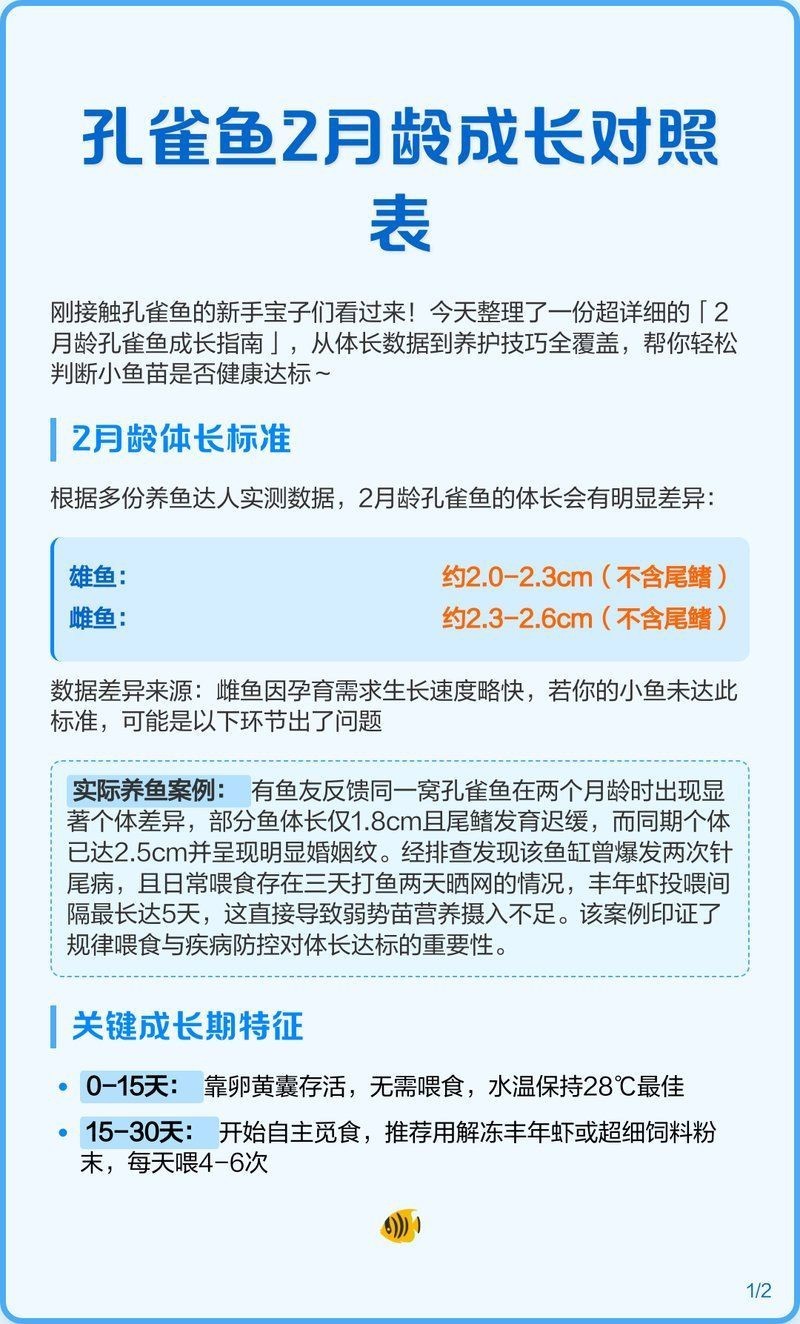 孔雀魚幾個月開始猛長：《孔雀魚2月齡成長對照表星際的潛水員lucy