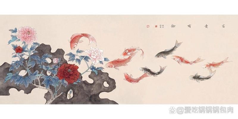 牡丹鯉魚寓意：牡丹與鯉魚在中國傳統(tǒng)文化中常被組合運用