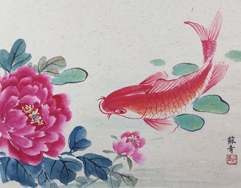 牡丹鯉魚寓意：牡丹與鯉魚在中國傳統(tǒng)文化中常被組合運用