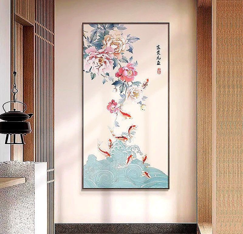 牡丹鯉魚寓意：牡丹與鯉魚在中國傳統(tǒng)文化中常被組合運用