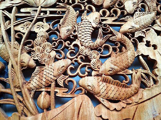 有哪些著名的木雕金魚藝術家？【木雕上的魚趣】