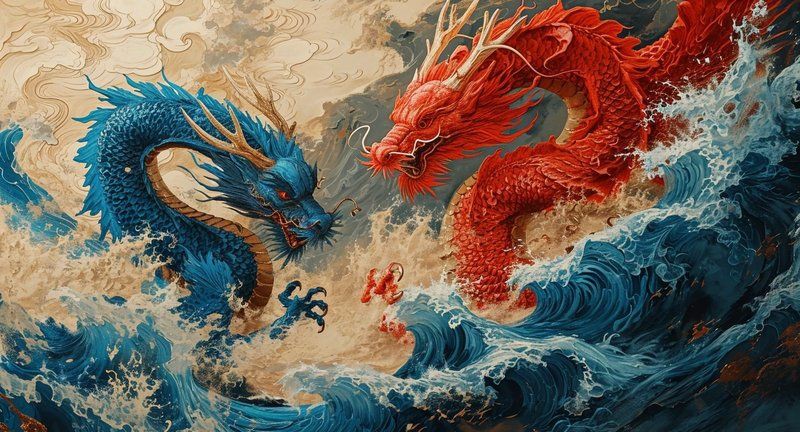 紅龍頭像與其他動物頭像比較，《紅龍頭像與其他動物頭像比較》