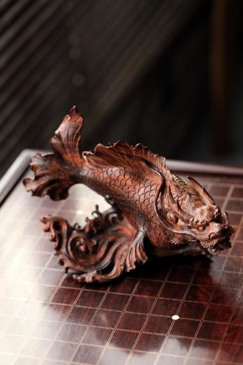 給我推薦一些高清的金龍魚木雕圖片，金龍魚木雕圖片