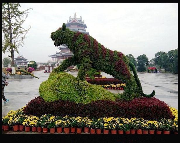 綠色老虎雕塑，曬你與虎跑公園的老照片杭州日?qǐng)?bào)曬你與虎跑公園的老照片