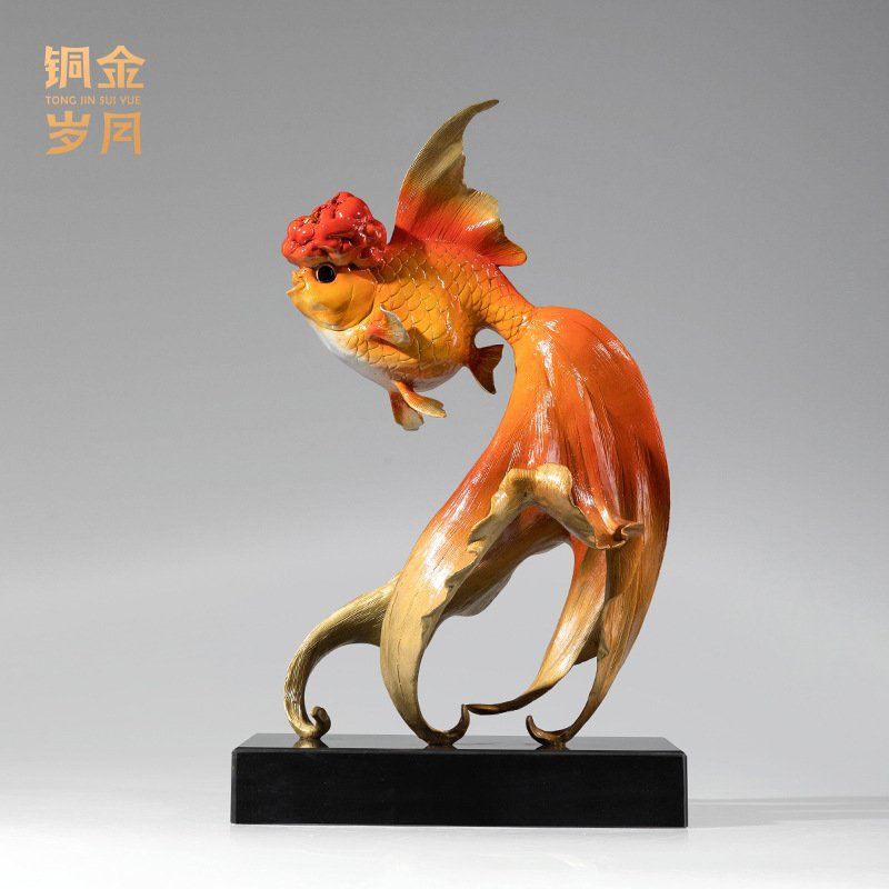 緬甸龍魚擺件圖片，緬甸花梨木金龍魚擺件