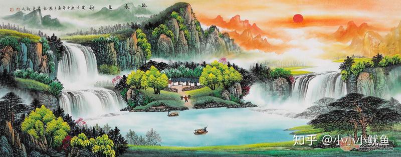 八方聚財山水圖片，“八方聚財山水圖片”是一類融合傳統吉祥寓意與自然美景的創作