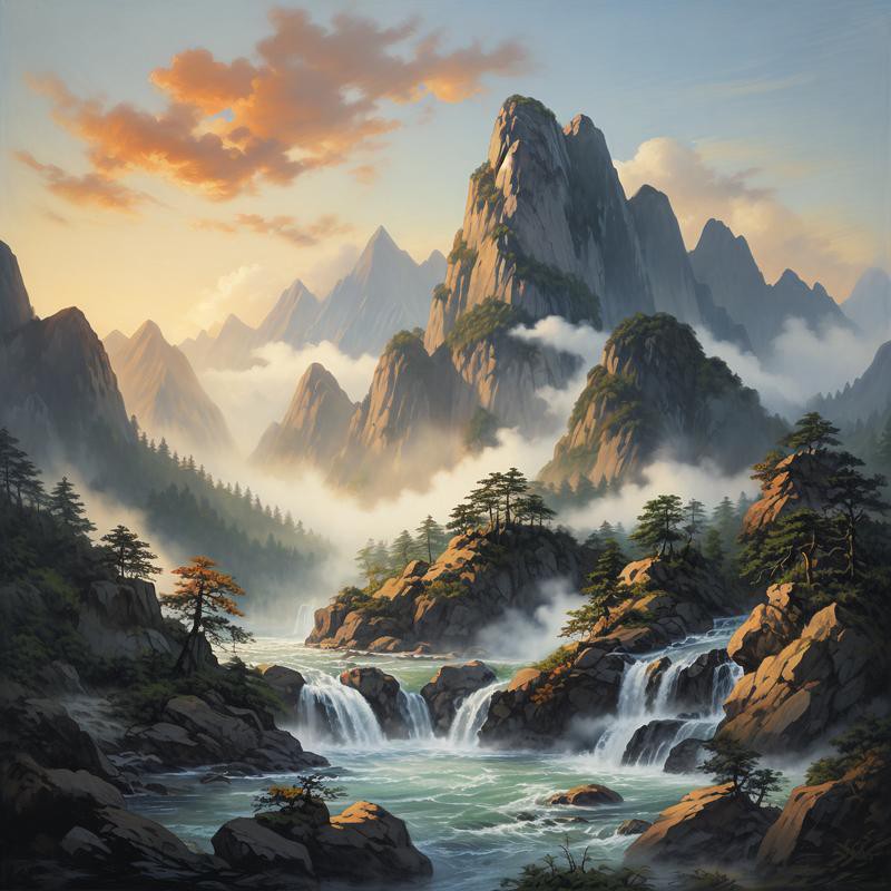 八方聚財山水圖片，“八方聚財山水圖片”是一類融合傳統吉祥寓意與自然美景的創作
