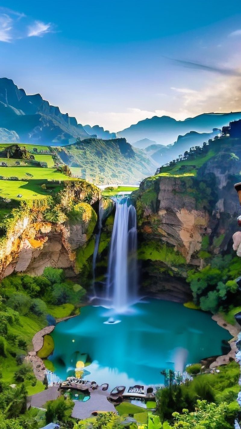 八方聚財山水圖片，“八方聚財山水圖片”是一類融合傳統吉祥寓意與自然美景的創作