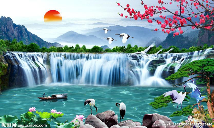 八方聚財(cái)山水圖片，“八方聚財(cái)山水圖片”是一類融合傳統(tǒng)吉祥寓意與自然美景的創(chuàng)作