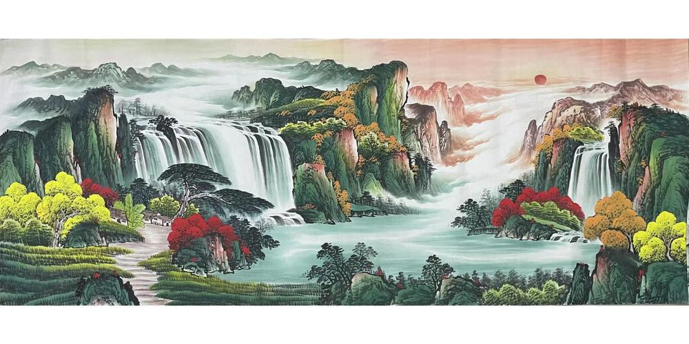 八方聚財(cái)山水圖片，“八方聚財(cái)山水圖片”是一類融合傳統(tǒng)吉祥寓意與自然美景的創(chuàng)作