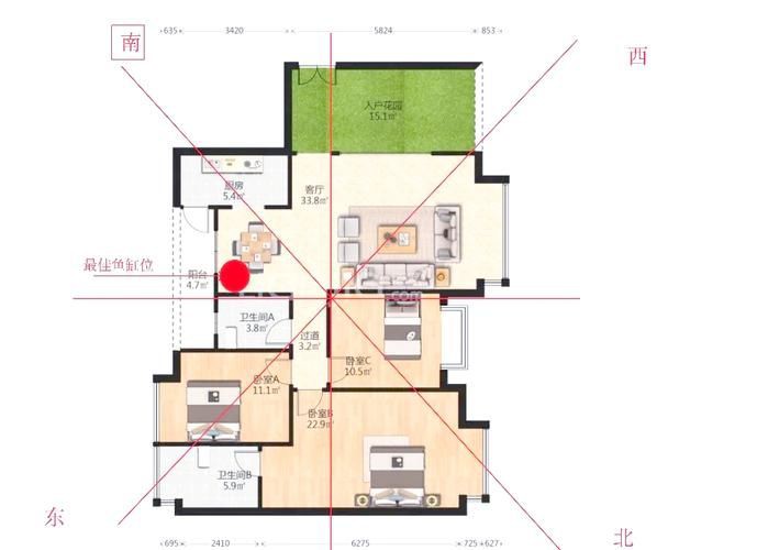 家庭客廳魚缸擺放位置圖【家庭客廳魚缸擺放位置圖解與風水建議】