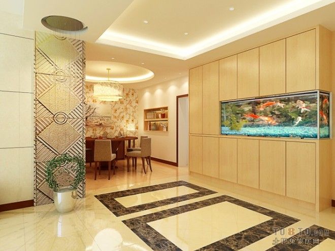 入戶魚缸玄關效果圖，入戶魚缸玄關的設計效果圖和注意事項和注意事項 入戶魚缸玄關效果圖，入戶魚缸玄關的設計效果圖和注意事項和注意事項 龍魚百科 第3張