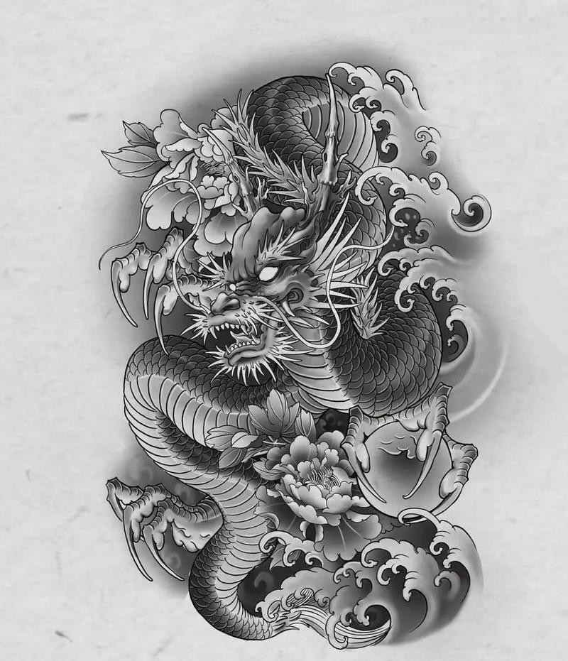 紋身圖案龍魚(yú)