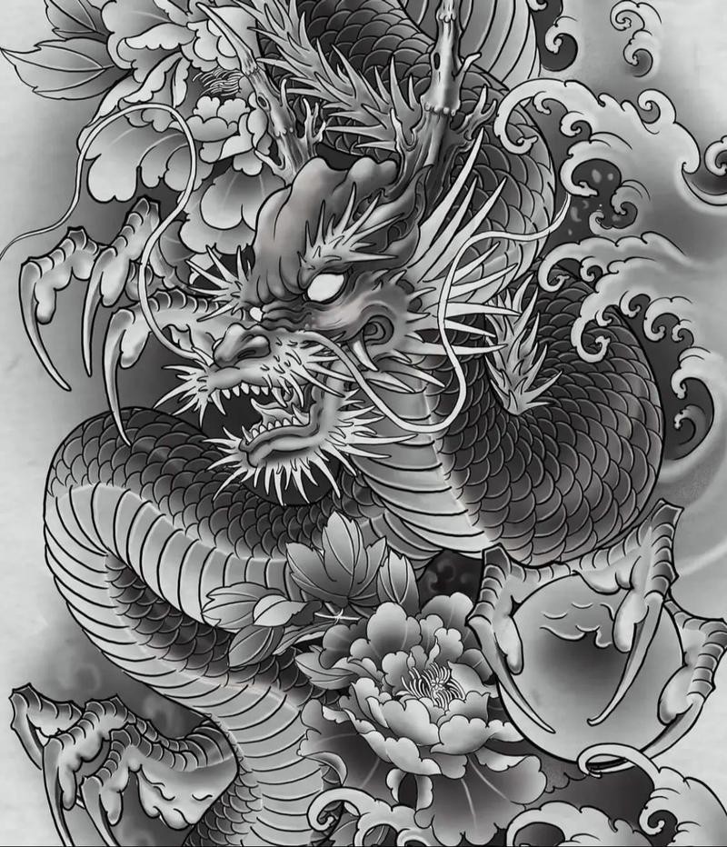 紋身圖案龍魚(yú)