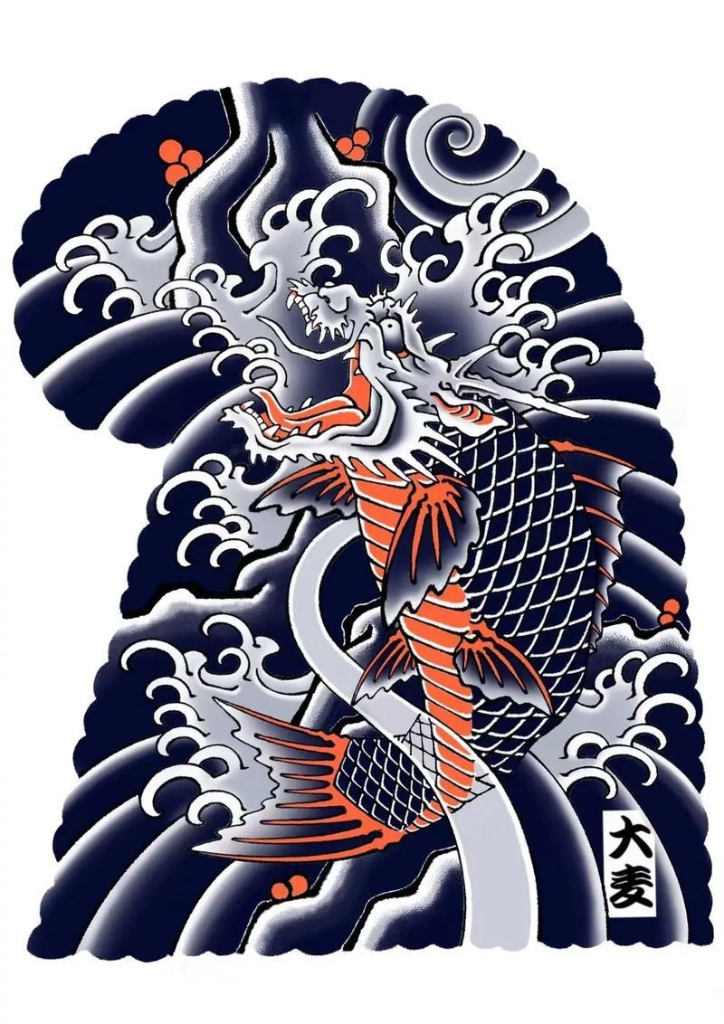 紋身圖案龍魚(yú)