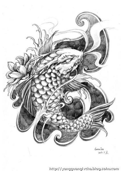 紋身圖案龍魚(yú)