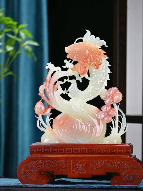 白玉金龍魚擺件圖片大全