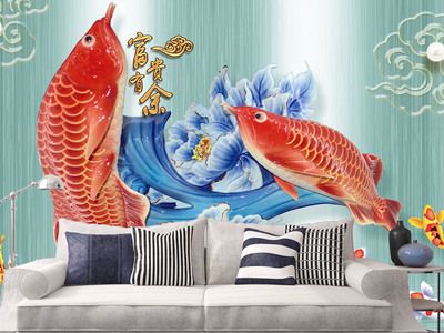 金龍魚背景墻：金龍魚背景墻的設計方式