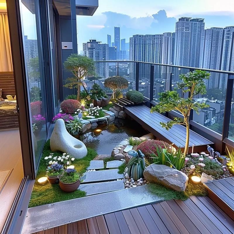 露臺(tái)魚池設(shè)計(jì)實(shí)景圖